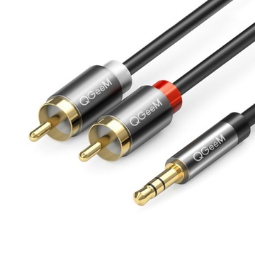 QGeeM kabel przewód 3,5mm Jack do 2RCA Cinch 1 m
