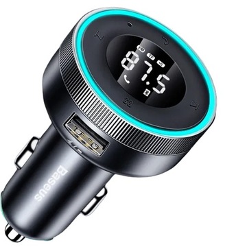BASEUS ENJOY CAR TRANSMITER SAMOCHODOWY BLUETOOTH 5 FM 2XUSB JACK 3,5MM MP3