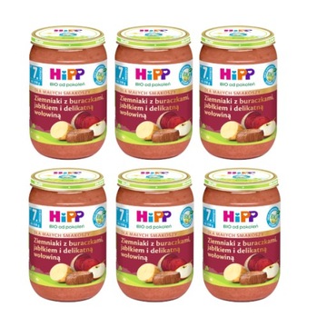 HiPP BIO Ziem. z burakiem, jabł. i wołowiną 6x220g