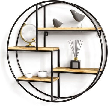 PÓŁKA ŚCIENNA OKRĄGŁA WISZĄCA LOFT VINTAGE SR 42