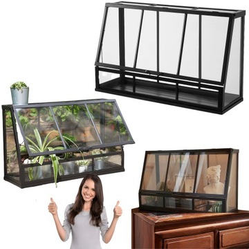 Szklarnia mini szklarenka Gustowna Pojemna dla roślin ziół ozdób 65cm IKEA
