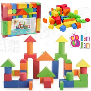KLOCKI PIANKOWE PIANKA 46 ELEMENTÓW BAM BAM WIEK 18m+ INTENSYWNE KOLORY