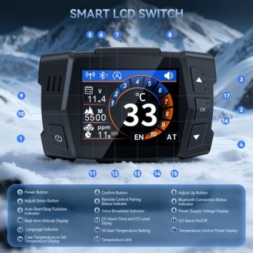 Парковочный подогреватель Webasto мощностью 8 кВт с датчиком CO Bluetooth 12V/24V/220V EU адаптер