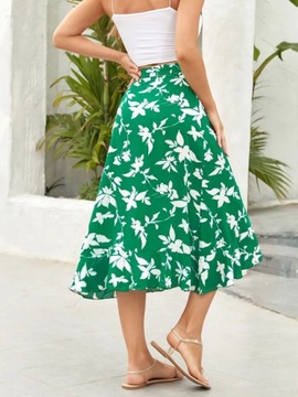 Lace-Up High Waist Floral Print Skirt For Women 20