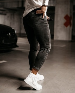 Spodnie męskie jeansowe OLAVOGA CLARK czarne - 38