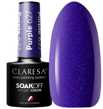 CLARESA LAKIER HYBRYDOWY MIX FIOLETU I GRANATU PURPLE 627 JESIENNE MANICURE
