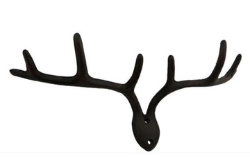 WIESZAK METALOWY BRĄZOWY ROGI JELENIA 12x8x37cm