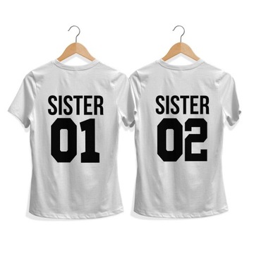 Koszulki dla sióstr, Koszulki sisters, prezent dla siostry, dla siostry