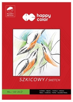 Blok Szkicowy Młody Artysta HAPPY COLOR A3/25k 90g