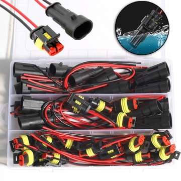 ГЕРМЕТИЧНЫЙ РАЗЪЕМ CUBE 2-контактный SUPERSEAL С НАБОРОМ КАБЕЛЕЙ ИЗ 20 ШТ.