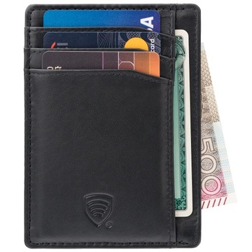 MAŁY PORTFEL SKÓRZANY CIENKIE ETUI RFID PREZENT