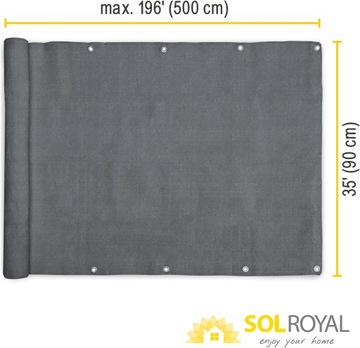 БАЛКОННОЕ ПОКРЫТИЕ ТЕРРАСА БАЛКОННАЯ ТЕРРАСА ЭКРАН ТЕМНО-СЕРЫЙ МАТОВЫЙ 90x500см
