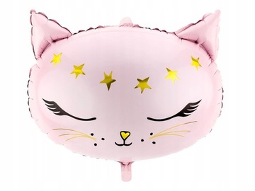 BALON foliowy RÓŻOWY KOTEK kot na URODZINY 48cm XL