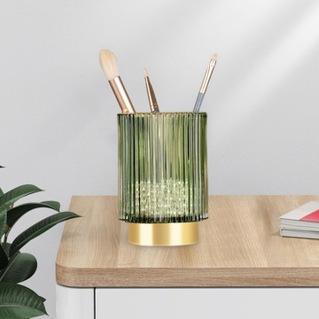 Стеклянная подставка для ручек Кисти для макияжа Чашка Карандаш Зеленый