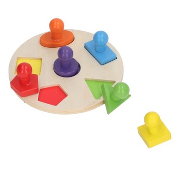Деревянная развивающая головоломка, красочная для раннего возраста