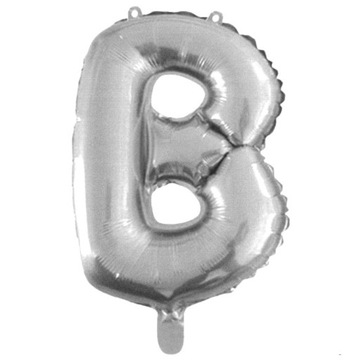 Balon foliowy srebrny 40cm litera literka B