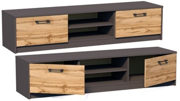 Szafka RTV stolik z półką K028 GRAFIT-WOTAN 160cm