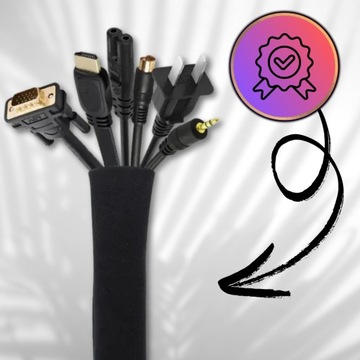 Maskownica do kabli 4 szt osłona maskująca na zamek błyskawiczny czarna