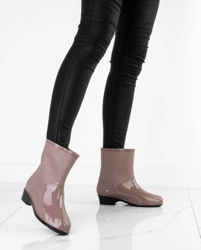 6720 RÓŻOWE KRÓTKIE KALOSZE BOTKI DAMSKIE 37