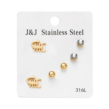 Stainless Steel Gold Color Mini Stud Earrings Cute