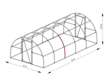 Rura tunelowa 32mm x 177 cm na pałąk Tunel LEMAR