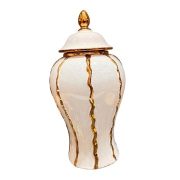 Ceramiczny wazon z imbirowym słojem z pokrywką