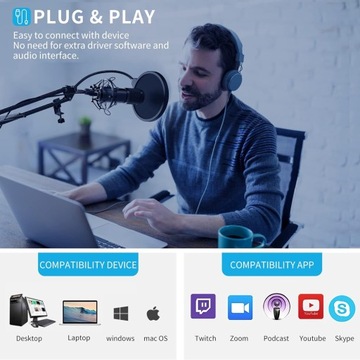 Комплект конденсаторного USB-микрофона LifeBee NX4