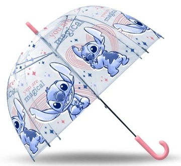 Parasol Parasolka STITCH Przeźroczysta dla Dzieci Duża Manualna