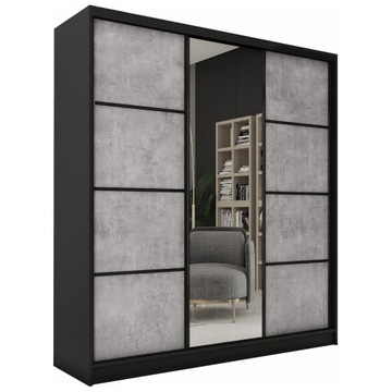 Szafa przesuwna z lustrem 180 cm LOFT Beton drążek