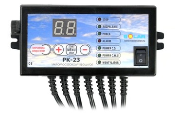Sterownik regulator PK-23 pieca kotła - NADMUCH + POMPA CO + POMPA CWU