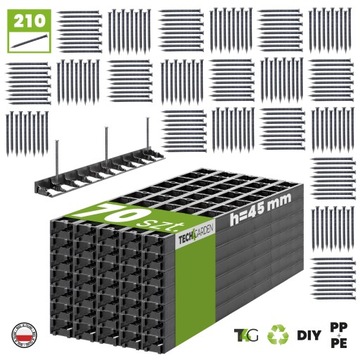 70x Krawężnik ogrodowy 45 mm x 100cm + 210 kotw