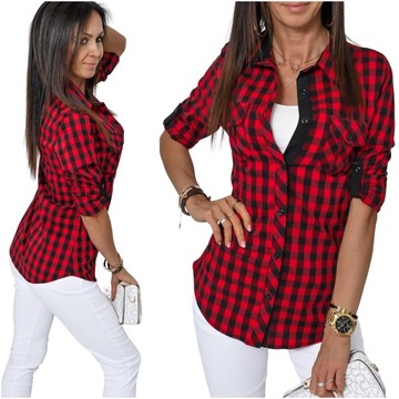 WIOSENNA CASUALOWA KOSZULA W KRATĘ VERA! WZ.6 L