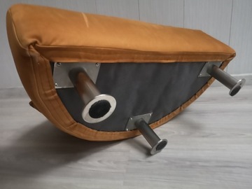 кожаный пуф 93x48x43 сиденье коричневый кожаный коричневый большой полумесяц
