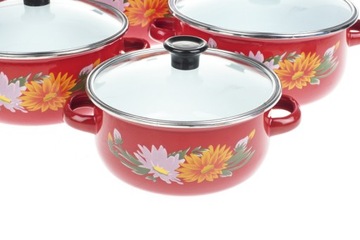 KLAUSBERG KPL 5 эмалированных кастрюль с/п микс цветов