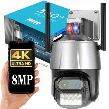 ZEWNĘTRZNA OBROTOWA KAMERA IP WIFI 8MP 8X ZOOM PL