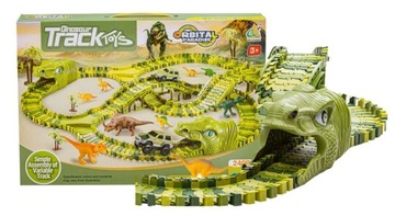Tor Samochodowy Wyścigowy PARK DINOZAURÓW z Samochód Dinozaury Most Tunel
