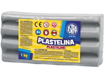 Plastelina 1kg Popielata Szara ASTRA