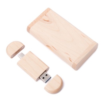 Dřevěný flash disk Javor 256 Gb 3.0 3.2 Usb-c Typ C Krabička Bez Gravírování
