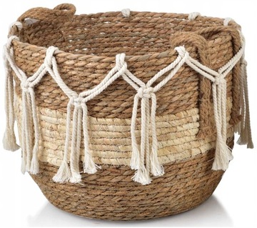 Kosz z Trawy Morskiej 33x33x27cm BOHO BALI