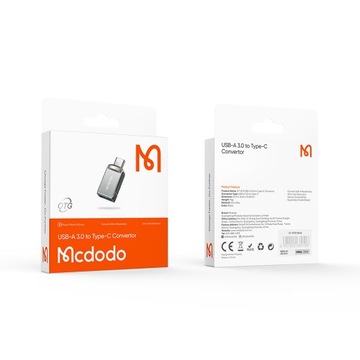 MCDODO ADAPTER PRZEJŚCIÓWKA USB-A 3.0 DO USB-C NA USB TYP C 3A 5GBPS OTG