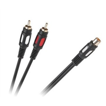Kabel 1x RCA gniazdo - 2x wtyki RCA Chinch 25cm