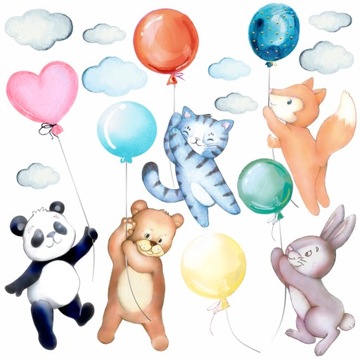Naklejki DLA DZIECI na ścianę balony balon ANIMAL