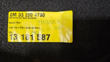 OPEL ASTRA H 3-DVEŘOVÝ POLIČKA KUFRU 332004790 13181587 ORIGINÁLNÍ VELMI DOBRÝ EVROPA