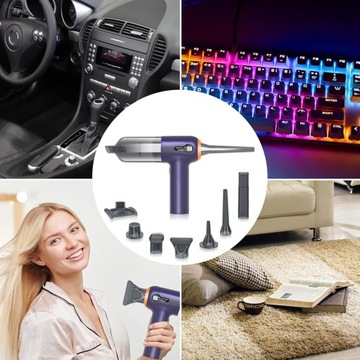 Электрический пылесос с аккумулятором, насадкой 7 в 1 + щеткой, светодиодным экраном