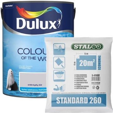 Dulux Kolory Świata Farba Srebrzysty Lód 5L+GRATIS