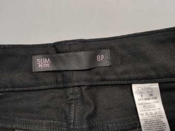 NEXT SLIM PETITE CZARNE SPODNIE JEANS rozm. 36