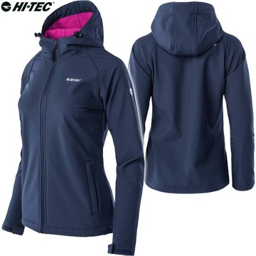 KURTKA PRZEJŚCIOWA DAMSKA PRZECIWDESZCZOWA SOFTSHELL HI-TEC NETI KAPTUR S