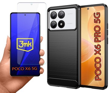 Etui Case Slim Armor Cover Futerał Obudowa, do POCO X6 PRO 5G i Szkło 3MK