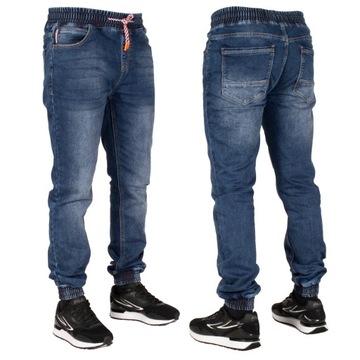 Spodnie męskie jogger jeans W:37 94 CM granat