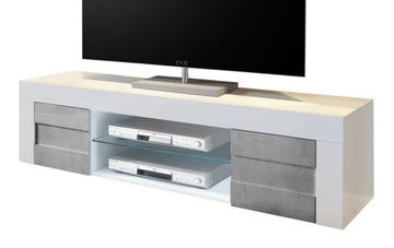 Easy Włoska szafka rtv pod tv lakier wysoki połysk + beton Beauty